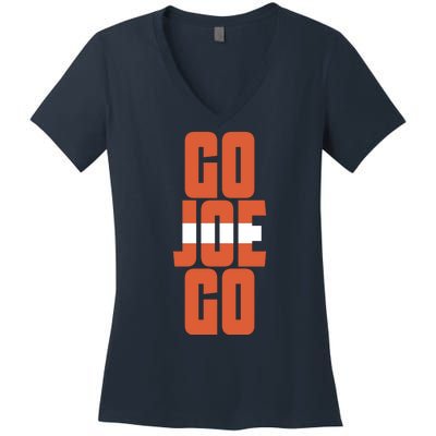 Cleveland Sundays Go Joe Go Women's V-Neck T-Shirt