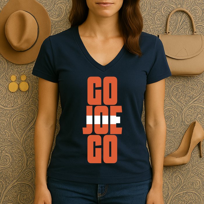 Cleveland Sundays Go Joe Go Women's V-Neck T-Shirt