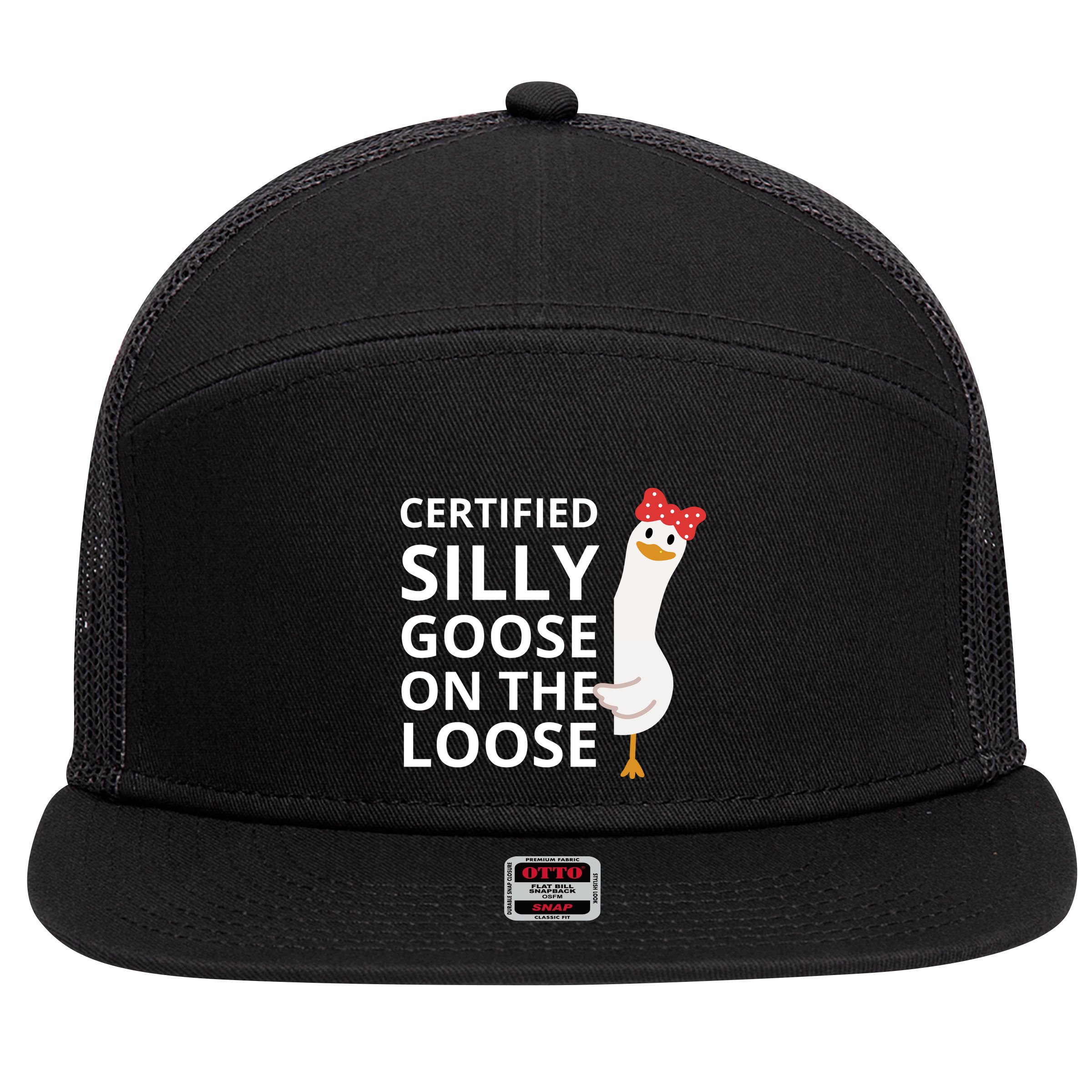 Certified Silly Goose On The Loose 7 Panel Mesh Trucker Snapback Hat