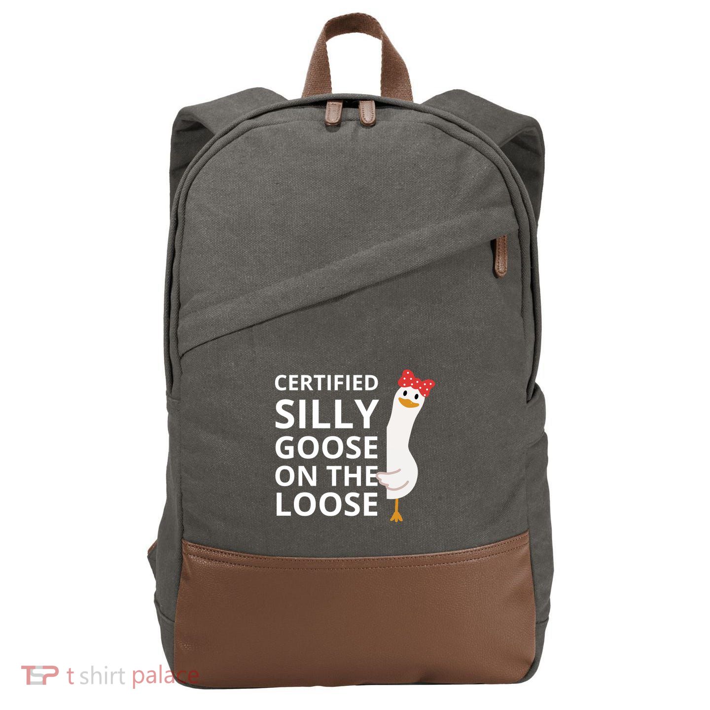 Certified Silly Goose On The Loose Cotton Canvas Backpack