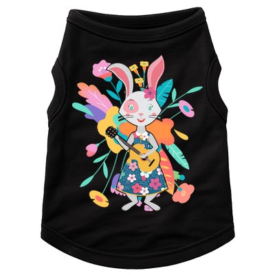Cute Springtime Guitar Playing Bunny Rabbit Doggie Tank