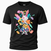 Cute Springtime Guitar Playing Bunny Rabbit Cooling Performance Crew T-Shirt