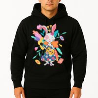 Cute Springtime Guitar Playing Bunny Rabbit Hoodie