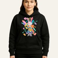 Cute Springtime Guitar Playing Bunny Rabbit Hoodie