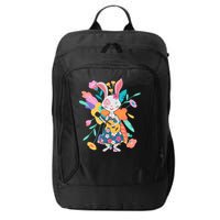 Cute Springtime Guitar Playing Bunny Rabbit City Backpack