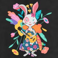 Cute Springtime Guitar Playing Bunny Rabbit 25L Jumbo Tote