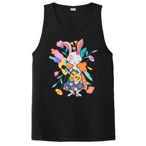 Cute Springtime Guitar Playing Bunny Rabbit PosiCharge Competitor Tank