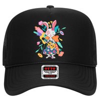 Cute Springtime Guitar Playing Bunny Rabbit Trucker Hat