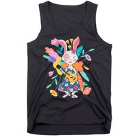 Cute Springtime Guitar Playing Bunny Rabbit Tank Top