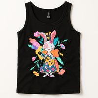 Cute Springtime Guitar Playing Bunny Rabbit Tank Top