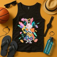 Cute Springtime Guitar Playing Bunny Rabbit Tank Top