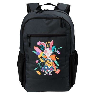 Cute Springtime Guitar Playing Bunny Rabbit Daily Commute Backpack