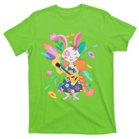 Cute Springtime Guitar Playing Bunny Rabbit T-Shirt