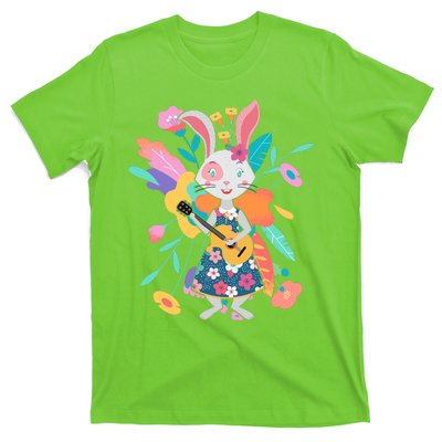 Cute Springtime Guitar Playing Bunny Rabbit T-Shirt