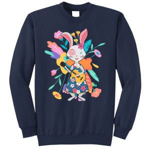 Cute Springtime Guitar Playing Bunny Rabbit Sweatshirt