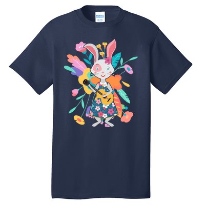 Cute Springtime Guitar Playing Bunny Rabbit Tall T-Shirt