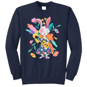 Cute Springtime Guitar Playing Bunny Rabbit Tall Sweatshirt