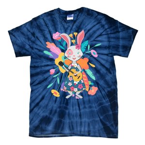 Cute Springtime Guitar Playing Bunny Rabbit Tie-Dye T-Shirt