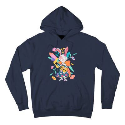 Cute Springtime Guitar Playing Bunny Rabbit Tall Hoodie