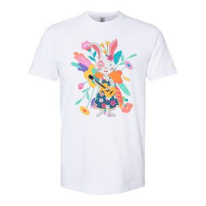 Cute Springtime Guitar Playing Bunny Rabbit Softstyle CVC T-Shirt