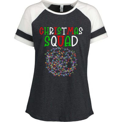 Christmas Squad Graphic - Christmas Crew Enza Ladies Jersey Colorblock Tee