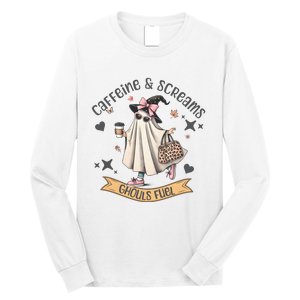 Caffe & Screams Ghouls Fuel Cute Halloween Long Sleeve Shirt