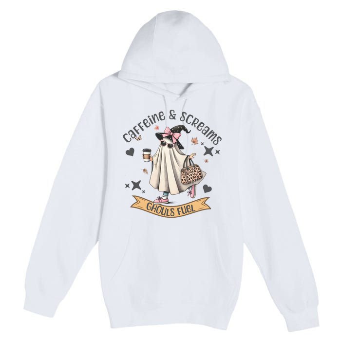 Caffe & Screams Ghouls Fuel Cute Halloween Premium Pullover Hoodie