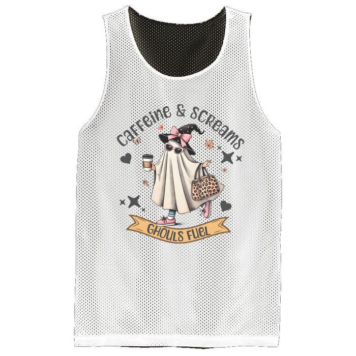 Caffe & Screams Ghouls Fuel Cute Halloween Mesh Reversible Basketball Jersey Tank