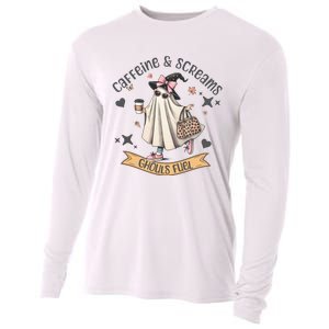 Caffe & Screams Ghouls Fuel Cute Halloween Cooling Performance Long Sleeve Crew