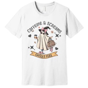 Caffe & Screams Ghouls Fuel Cute Halloween Premium T-Shirt