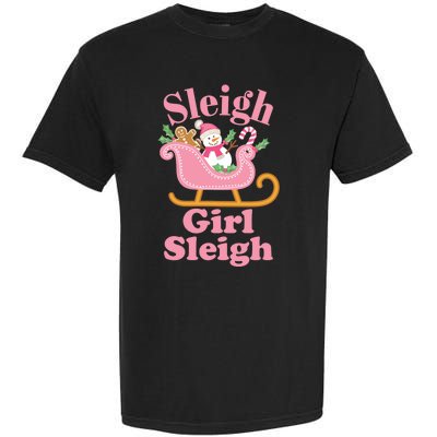 Christmas Sleigh Girl Sleigh Matching Family Xmas Garment-Dyed Heavyweight T-Shirt