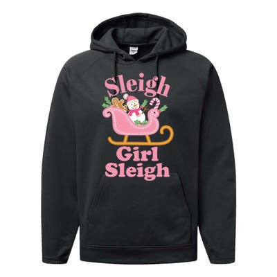 Christmas Sleigh Girl Sleigh Matching Family Xmas Performance Fleece Hoodie