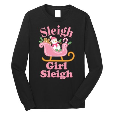 Christmas Sleigh Girl Sleigh Matching Family Xmas Long Sleeve Shirt