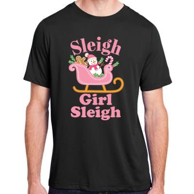 Christmas Sleigh Girl Sleigh Matching Family Xmas Adult ChromaSoft Performance T-Shirt