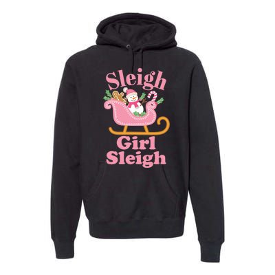 Christmas Sleigh Girl Sleigh Matching Family Xmas Premium Hoodie