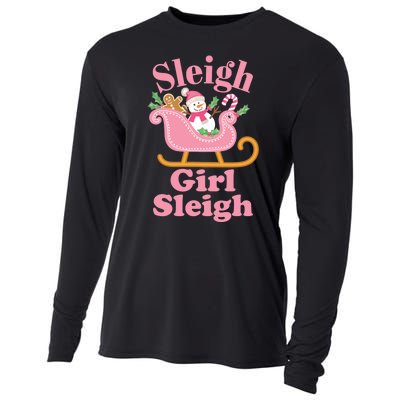 Christmas Sleigh Girl Sleigh Matching Family Xmas Cooling Performance Long Sleeve Crew