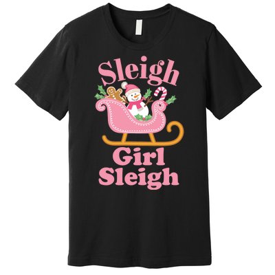 Christmas Sleigh Girl Sleigh Matching Family Xmas Premium T-Shirt