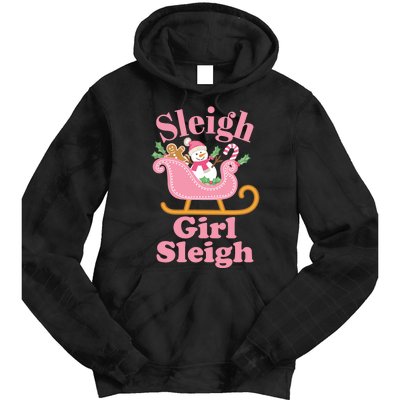 Christmas Sleigh Girl Sleigh Matching Family Xmas Tie Dye Hoodie