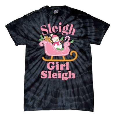 Christmas Sleigh Girl Sleigh Matching Family Xmas Tie-Dye T-Shirt