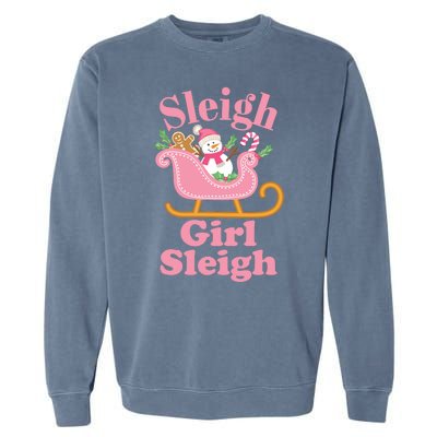 Christmas Sleigh Girl Sleigh Matching Family Xmas Garment-Dyed Sweatshirt