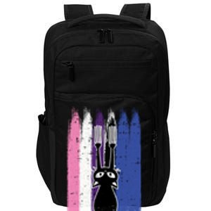 Cat Scratching Genderfluid Pride Kitten Kitty Lgbtq Ally Meaningful Gift Impact Tech Backpack