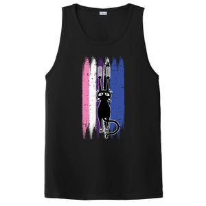 Cat Scratching Genderfluid Pride Kitten Kitty Lgbtq Ally Meaningful Gift PosiCharge Competitor Tank