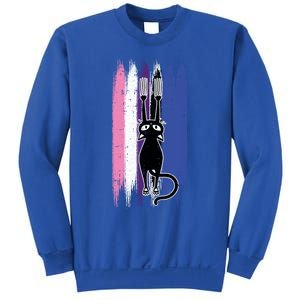 Cat Scratching Genderfluid Pride Kitten Kitty Lgbtq Ally Meaningful Gift Sweatshirt