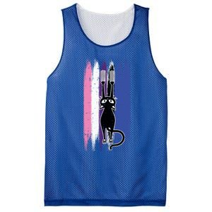 Cat Scratching Genderfluid Pride Kitten Kitty Lgbtq Ally Meaningful Gift Mesh Reversible Basketball Jersey Tank