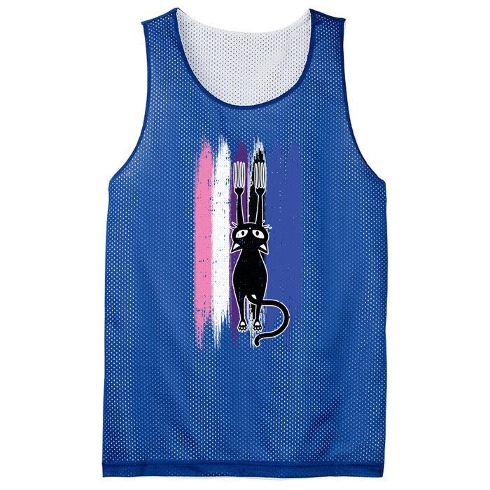 Cat Scratching Genderfluid Pride Kitten Kitty Lgbtq Ally Meaningful Gift Mesh Reversible Basketball Jersey Tank