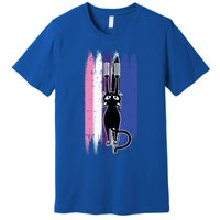 Cat Scratching Genderfluid Pride Kitten Kitty Lgbtq Ally Meaningful Gift Premium T-Shirt