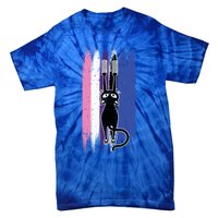 Cat Scratching Genderfluid Pride Kitten Kitty Lgbtq Ally Meaningful Gift Tie-Dye T-Shirt