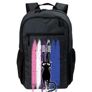 Cat Scratching Genderfluid Pride Kitten Kitty Lgbtq Ally Meaningful Gift Daily Commute Backpack