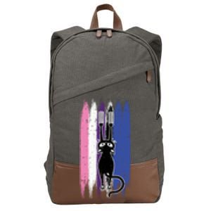 Cat Scratching Genderfluid Pride Kitten Kitty Lgbtq Ally Meaningful Gift Cotton Canvas Backpack