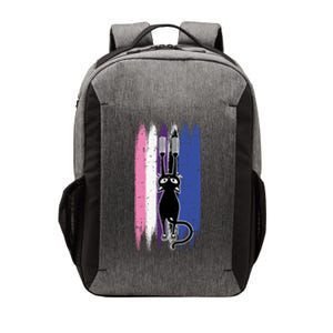 Cat Scratching Genderfluid Pride Kitten Kitty Lgbtq Ally Meaningful Gift Vector Backpack